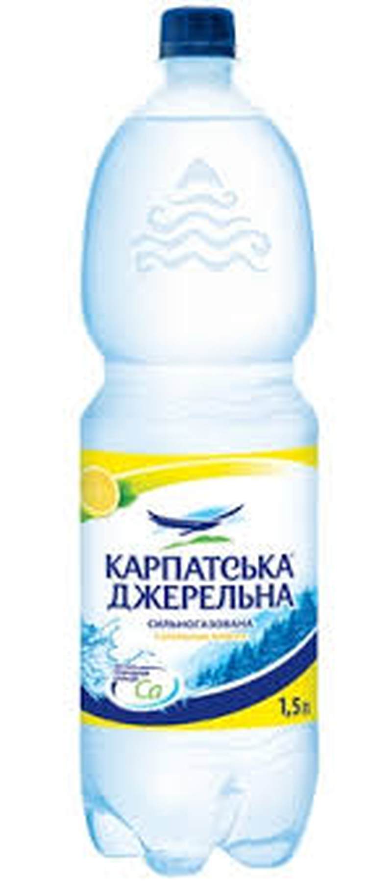 Вода мінеральна Карпатська Джерельна газ лимон 1,5л