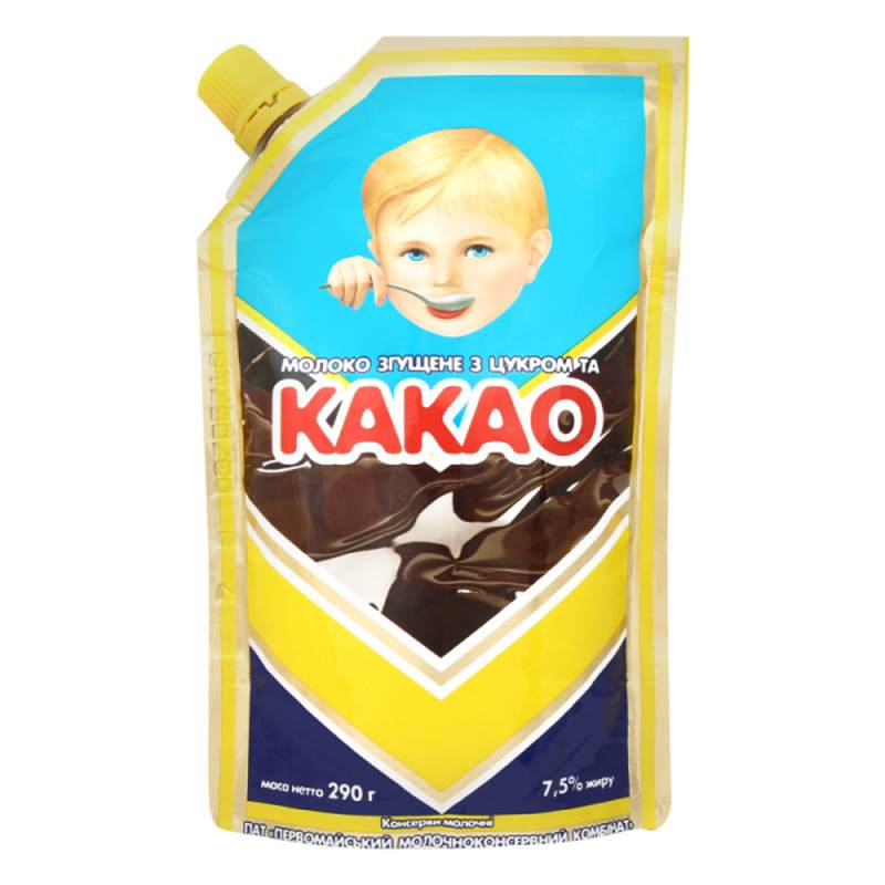 Молоко згущене какао Первомайськ 290г д/п