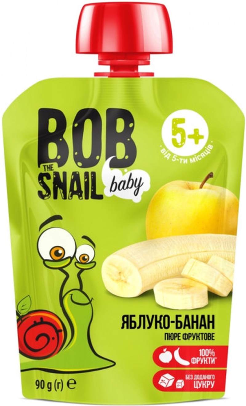 Пюре дитяче Равлик Боб яблуко/банан 90г 5+