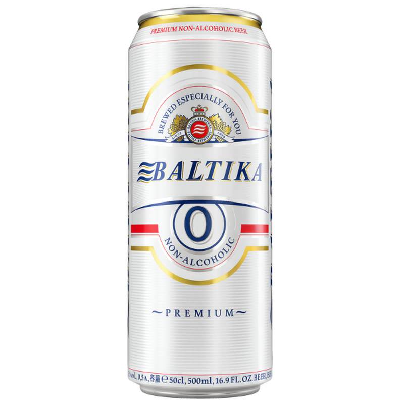 Пиво Балтика №0 б/а 0,5л ж/б