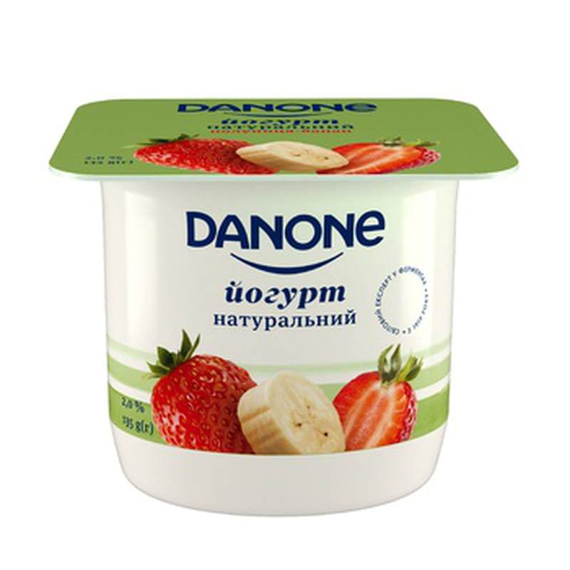 Йогурт Данон 125г 2% стак. в асорт.