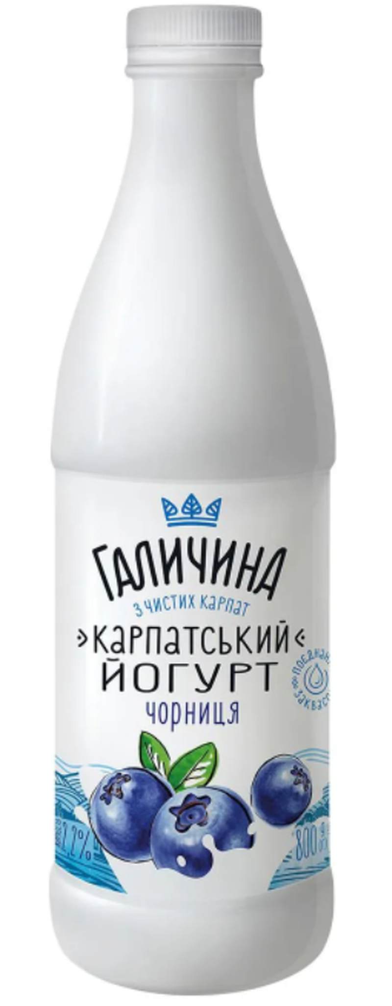 Йогурт Галичина 2,2% 800г пляшка в асорт.