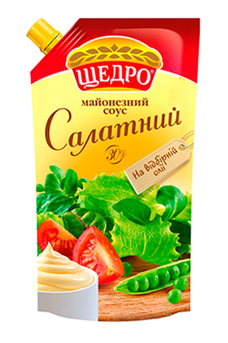 Майонезний соус Щедро салатний 30% 550г