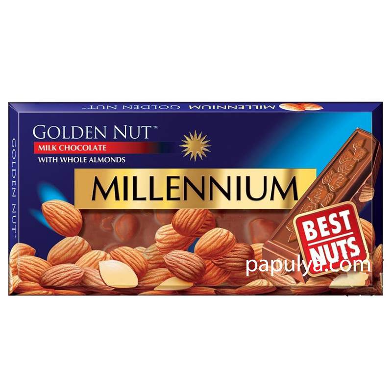 Шоколад Мілленіум голд молочний мигдаль 100г