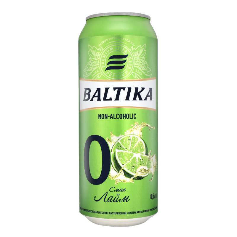 Пиво Балтика №0 б/а Лайм 0,5л ж/б