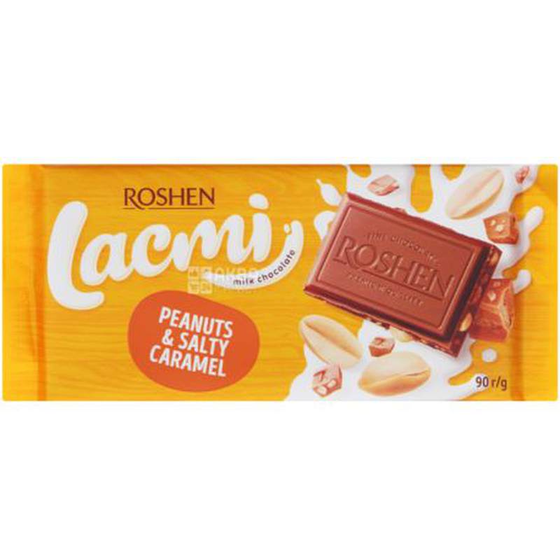 Шоколад Рошен Лакмі арахіс/солона карамель 87г