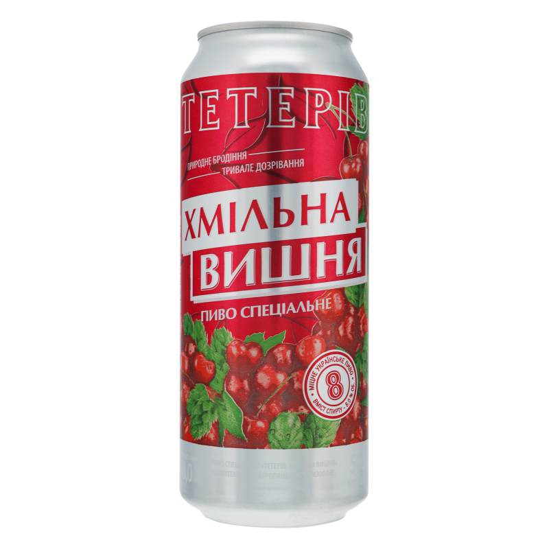 Пиво Тетерів Хмільна Вишня 0,5л ж/б